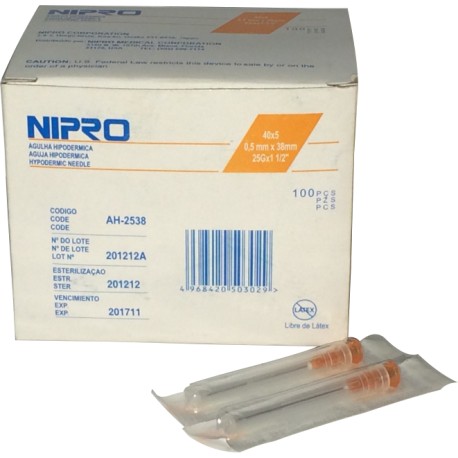 AGUJA HIPODERMICA NIPRO 25X38